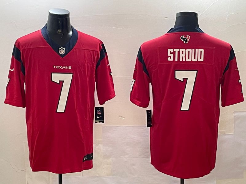 Men Houston Texans #7 Stroud Red Second generation 2024 Nike Limited NFL Jersey style 0108->houston texans->NFL Jersey
